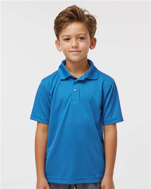 Youth Saratoga Performance Mini Mesh Polo - OnModelFront - B11171762 - Turquoise