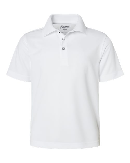 Youth Saratoga Performance Mini Mesh Polo - Front - B11171002 - White