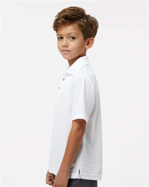Youth Saratoga Performance Mini Mesh Polo - OnModelSide - B11171002 - White