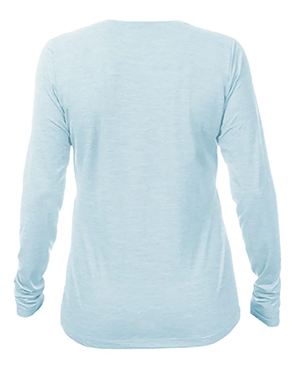 Women's Breeze Tech Long Sleeve T-Shirt - Back - B00533252 - Sky Heathered