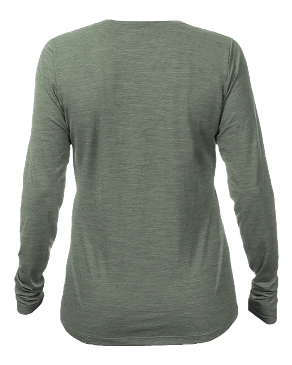 Women's Breeze Tech Long Sleeve T-Shirt - Back - B00533542 - Dark Olive Heathered