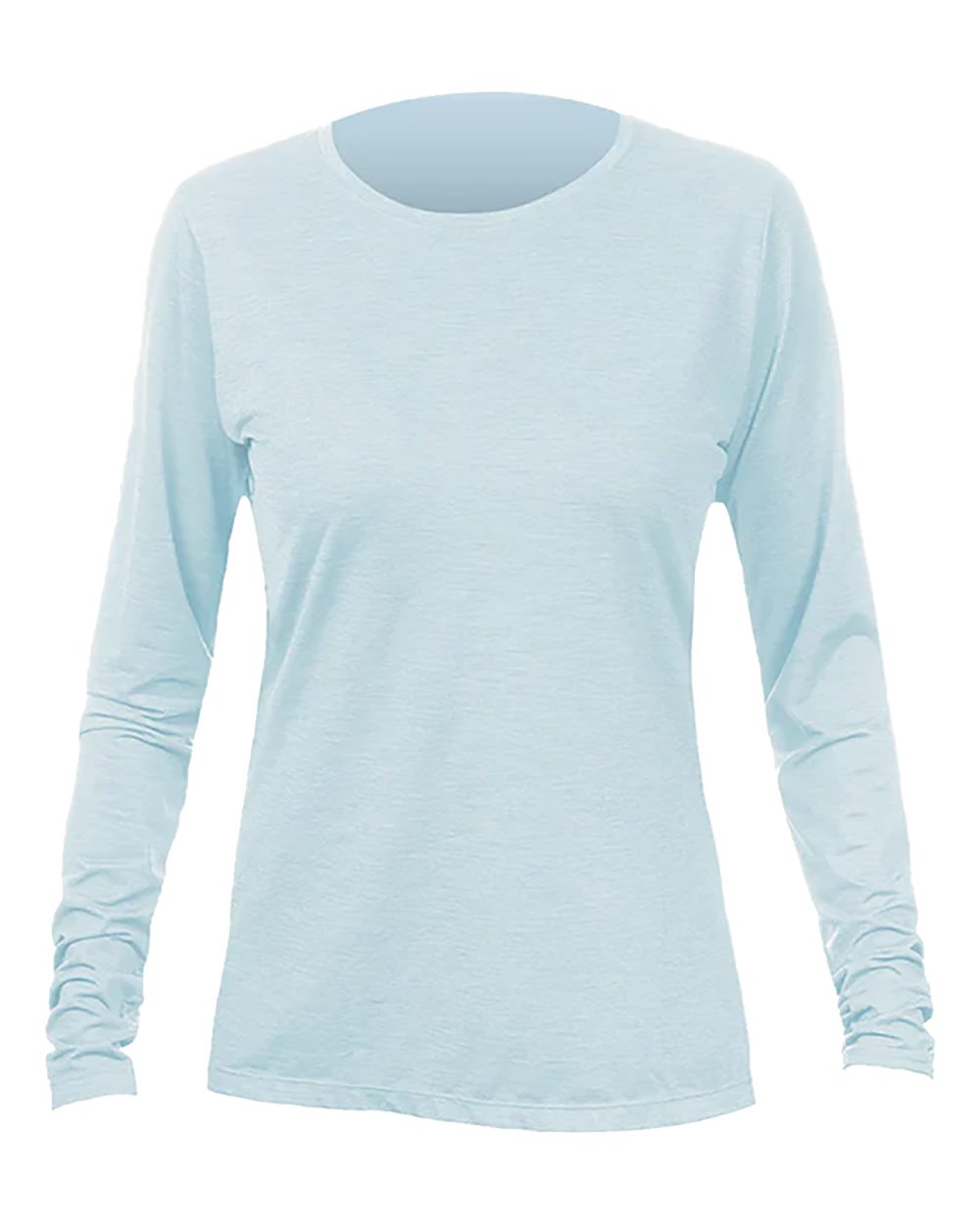 Women's Breeze Tech Long Sleeve T-Shirt - Front - B00533252 - Sky Heathered
