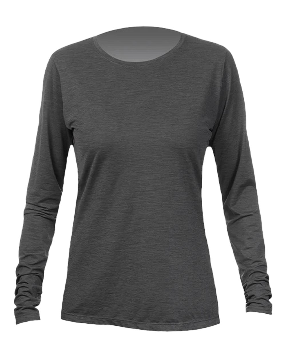 Women's Breeze Tech Long Sleeve T-Shirt - Front - B00533582 - Charcoal Heathered