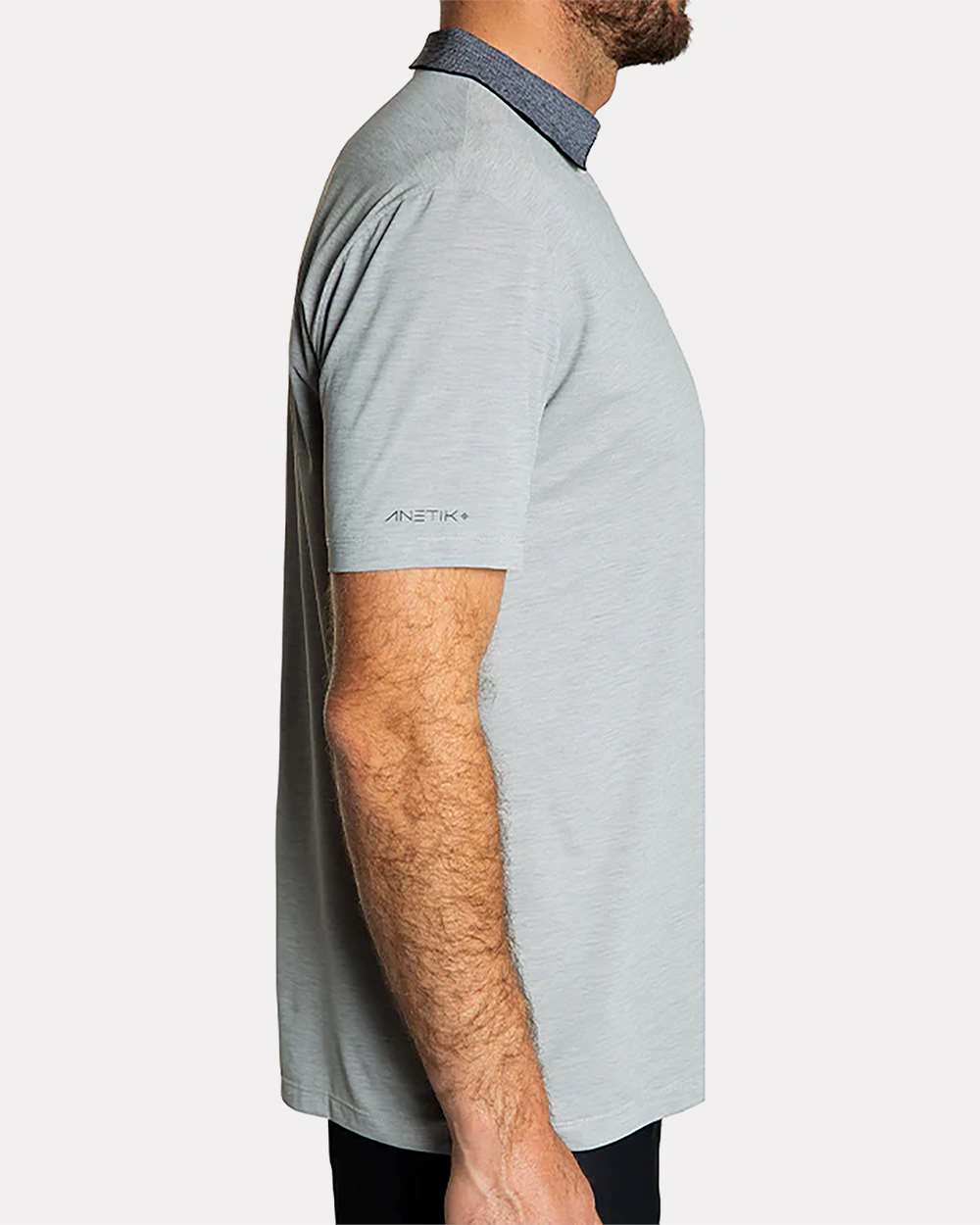 Men's Transit Tech Polo - OnModelSide - B00633093 - Alloy Heathered