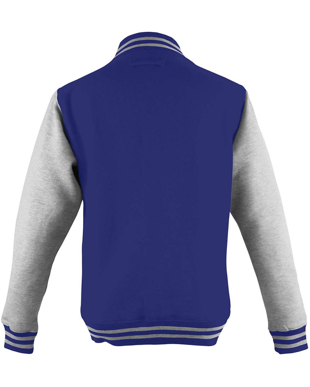 Unisex Letterman Jacket - Back - B10201753 - Royal Blue/ Heather Grey
