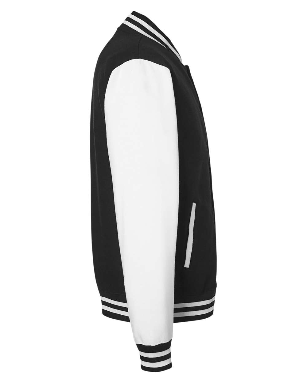 Unisex Letterman Jacket - DirectSide - B10201513 - Jet Black/ White