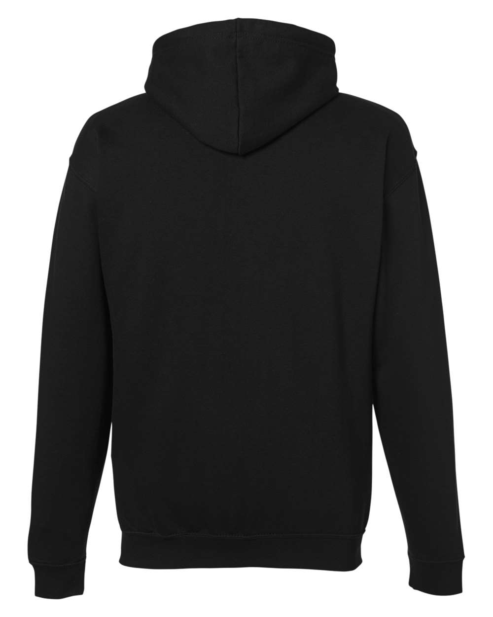 Unisex Midweight Varsity Contrast Hooded Sweatshirt - Back - B32701163 - Jet Black/ Heather Grey