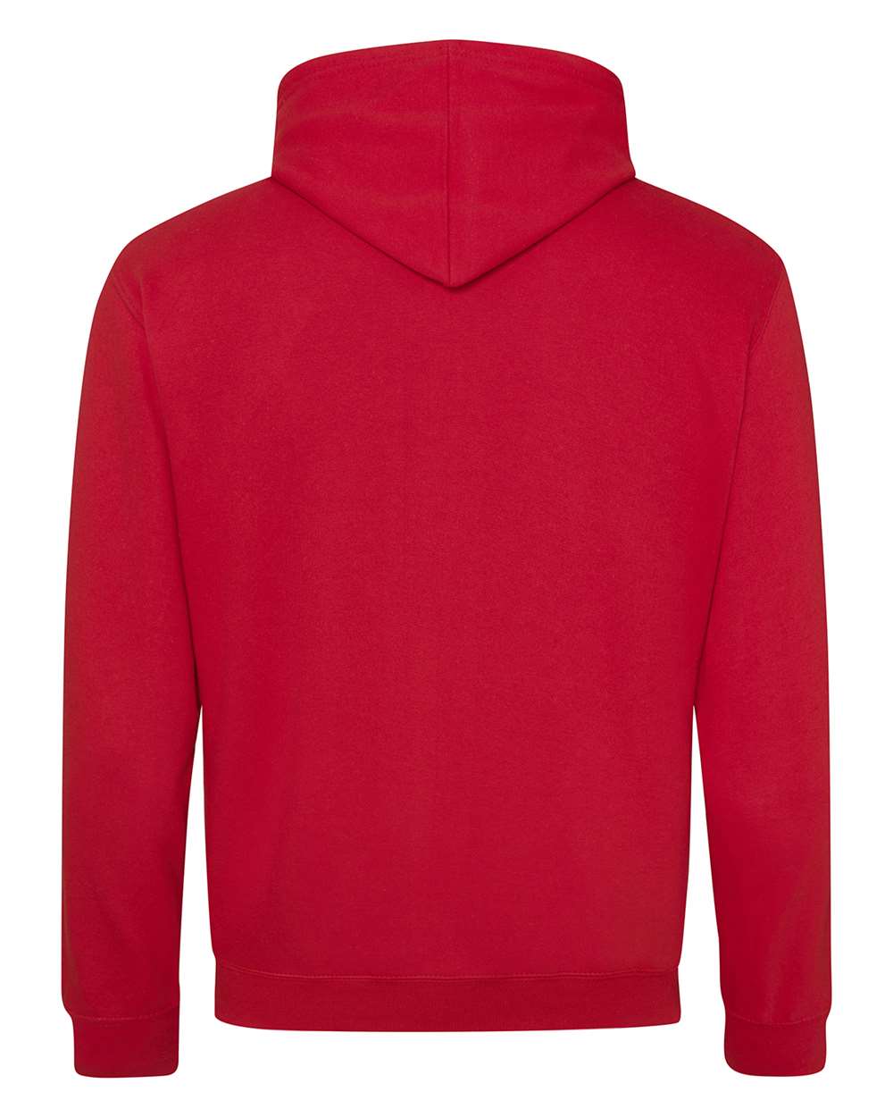 Unisex Midweight Varsity Contrast Hooded Sweatshirt - Back - B32701703 - Fire Red/ Arctic White