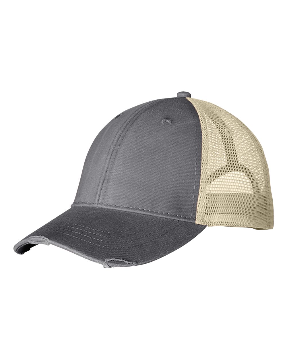 Ollie Distressed Cap - Front - B10678080 - Charcoal/ Tan