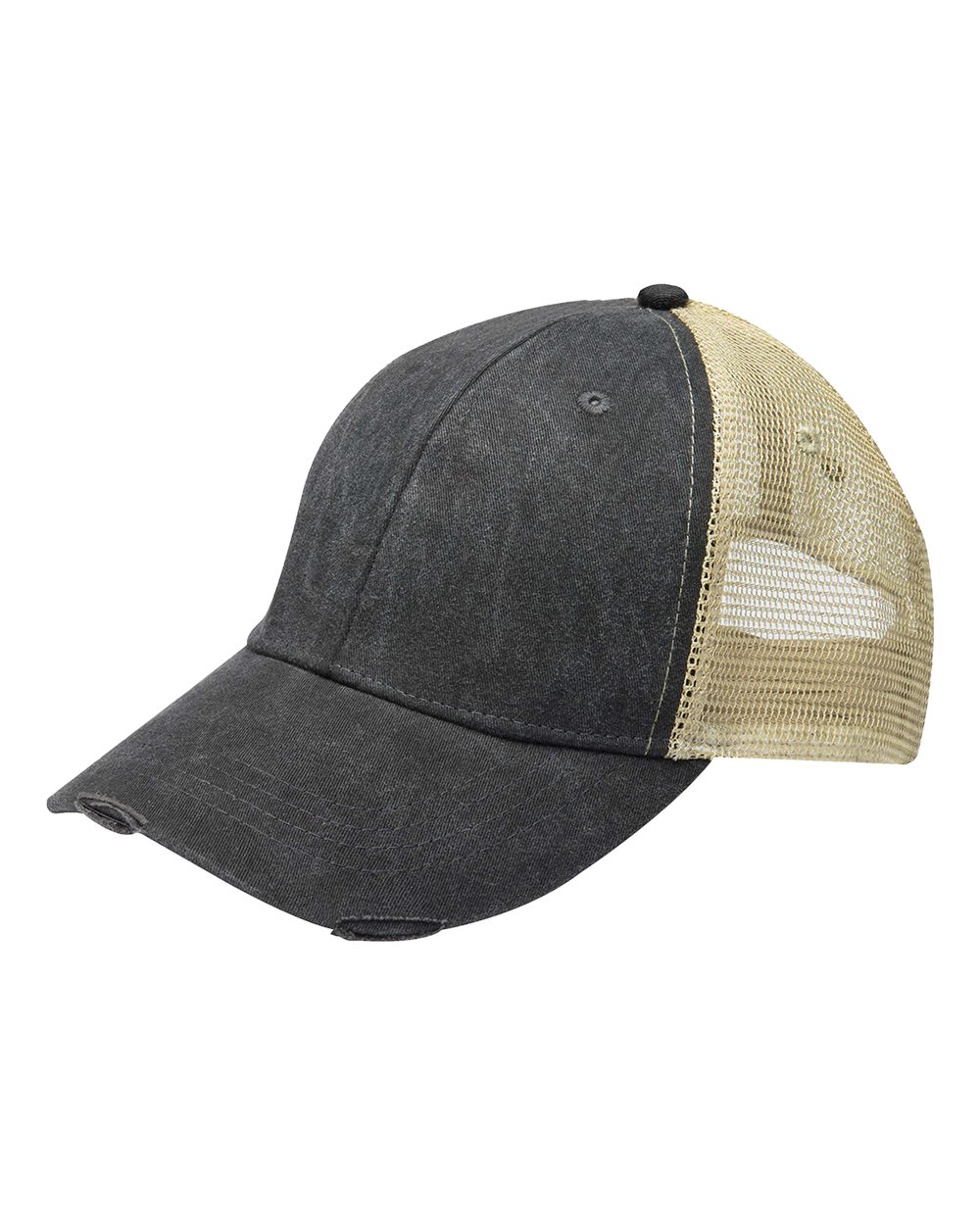 Ollie Distressed Cap - Front - B10678360 - Black/ Tan