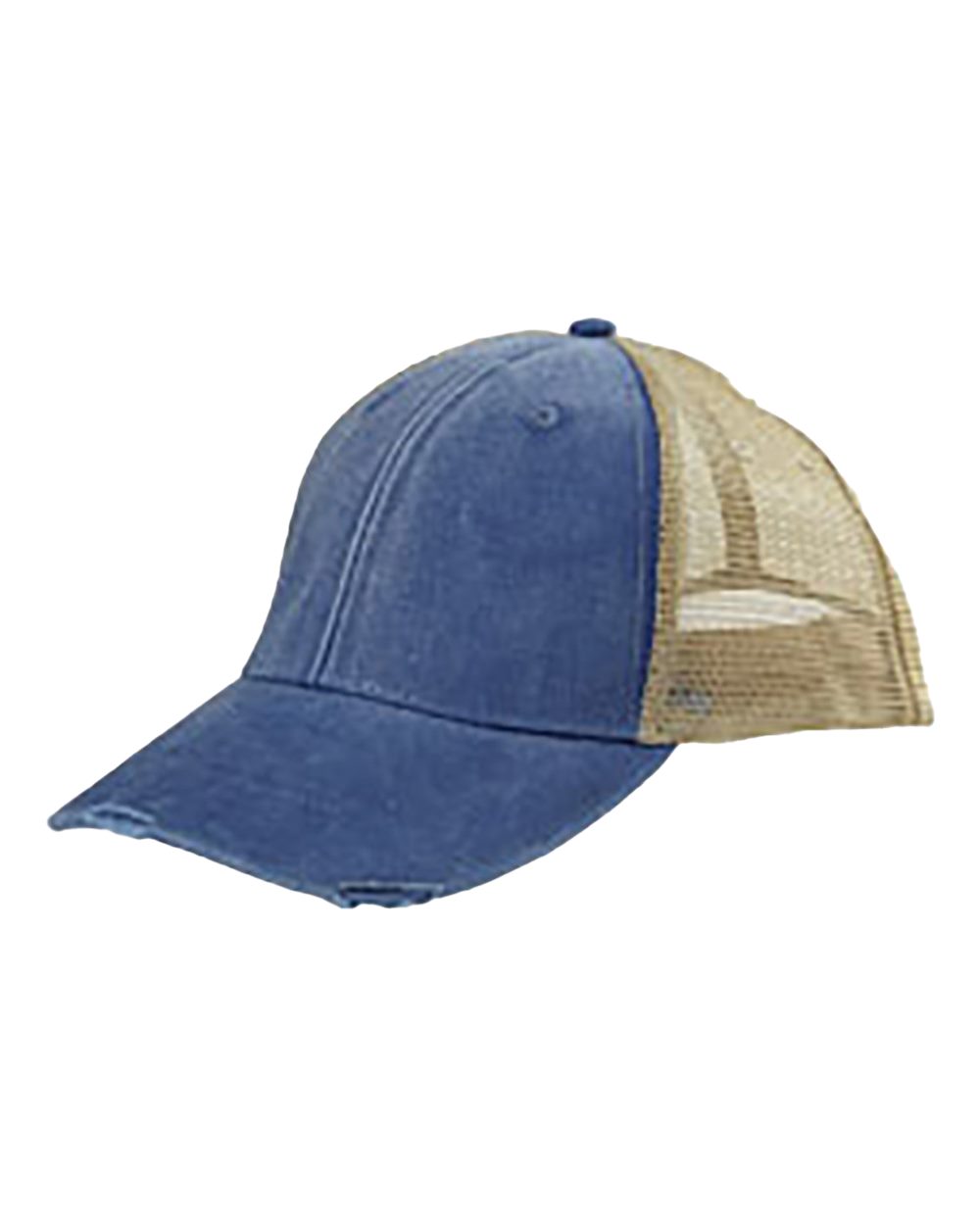 Ollie Distressed Cap - Front - B10678750 - Royal/ Tan