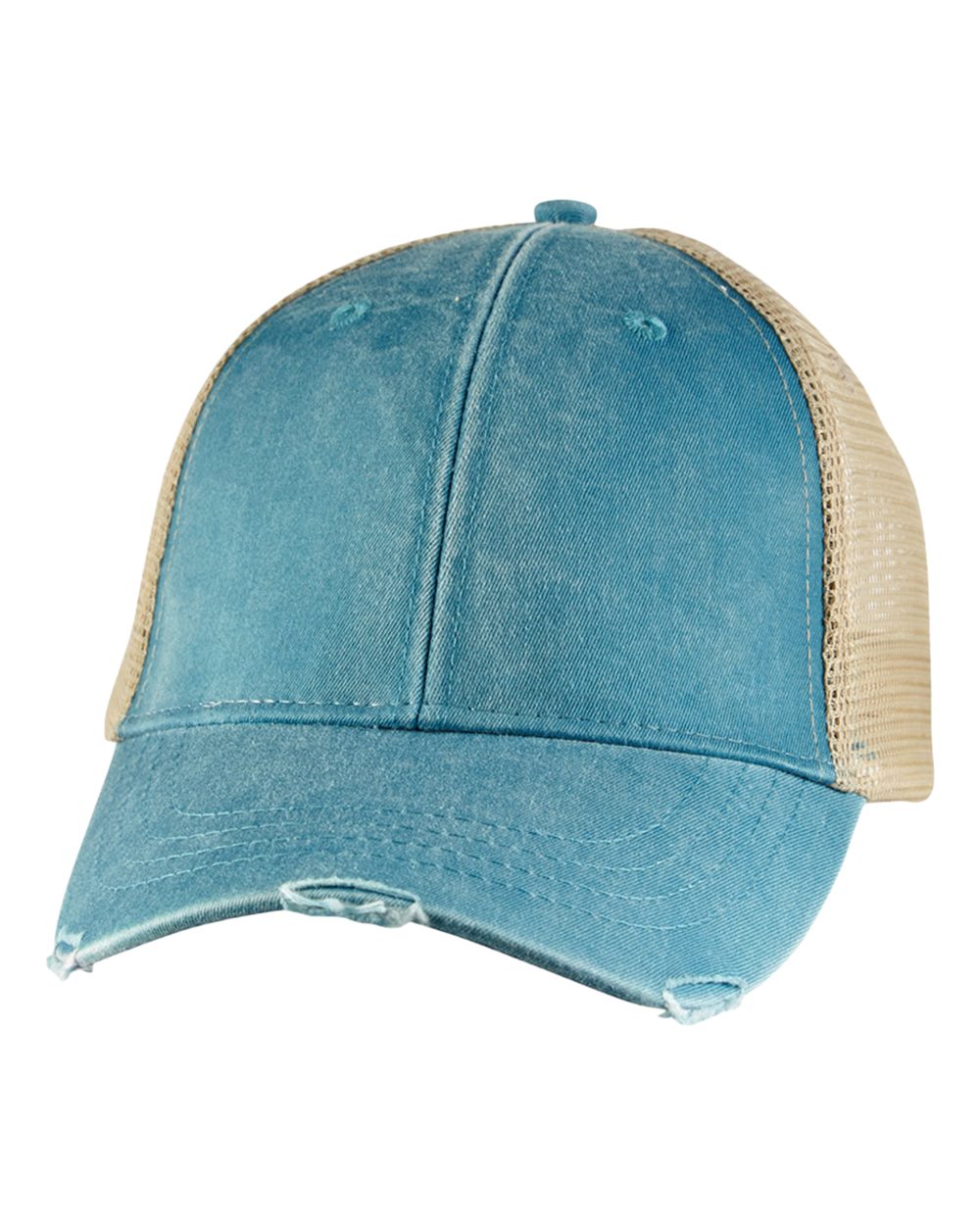Ollie Distressed Cap - Front - B10678760 - Teal/ Tan