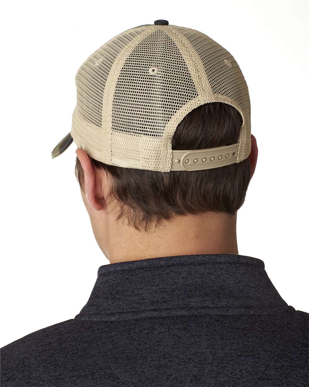 Ollie Distressed Cap - OnModelBack - B10678970 - Jungle Camo/ Tan