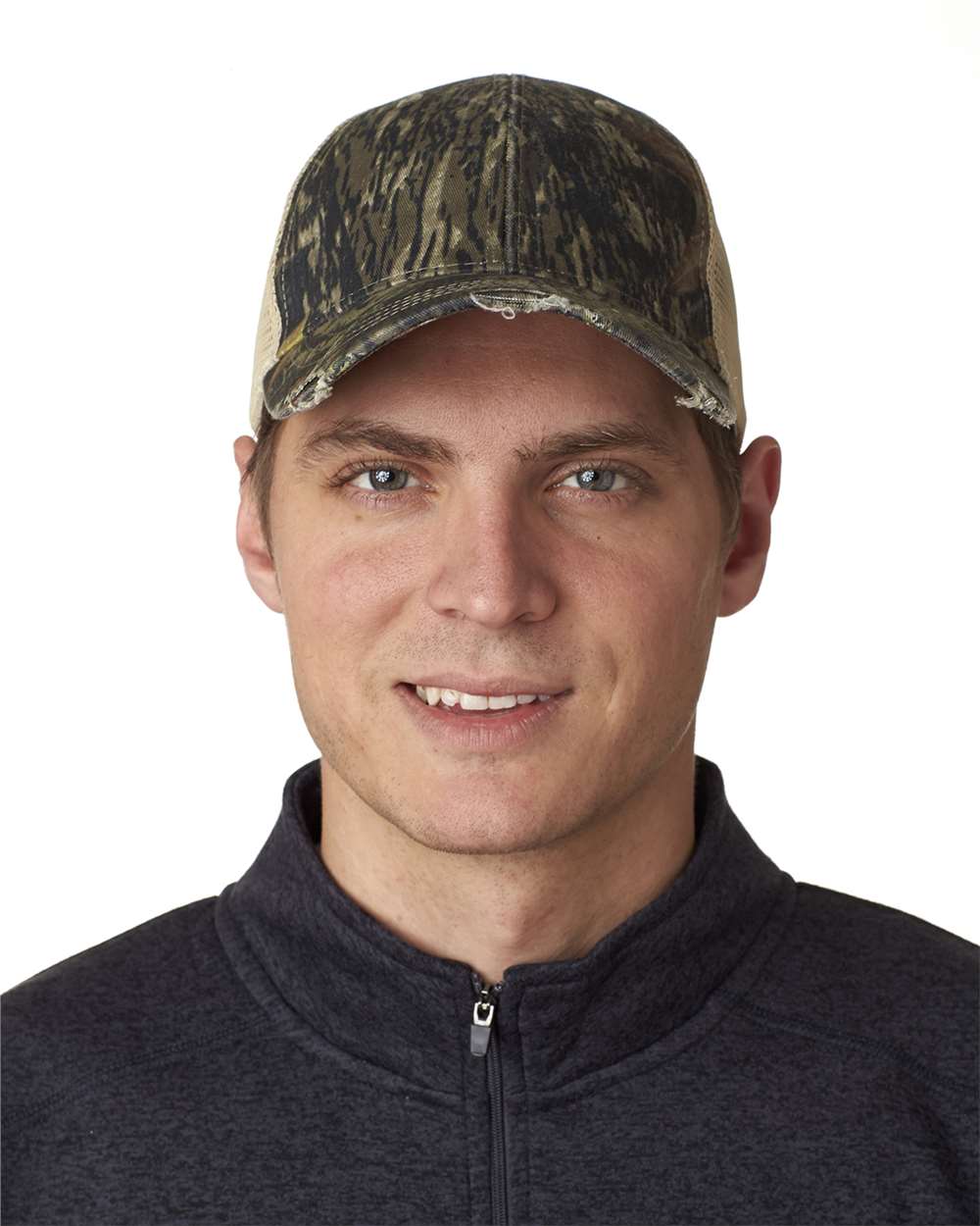 Ollie Distressed Cap - OnModelFront - B10678980 - Hardwoods Camo/ Tan
