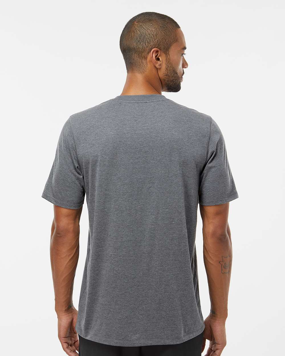 Men's Blended T-Shirt - OnModelBack - B07253583 - Dark Grey Heather