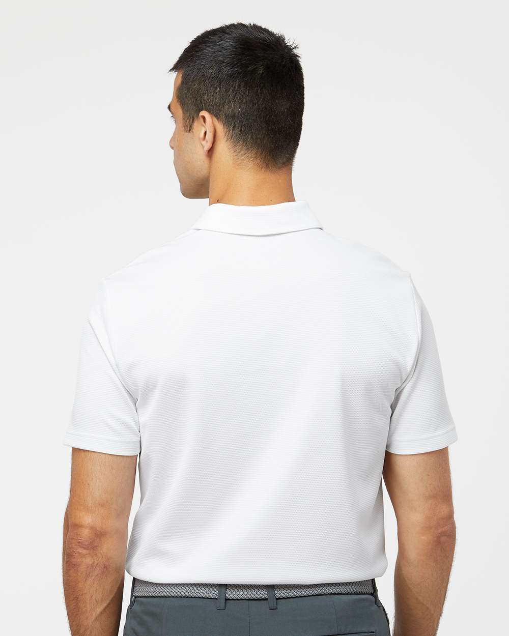 Men's Micro Pique Polo - OnModelBack - B08153003 - White