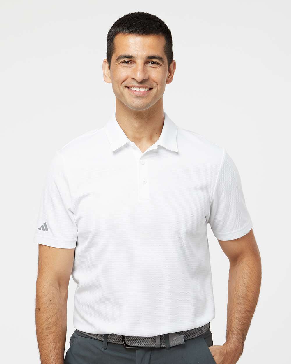 Men's Micro Pique Polo - OnModelFront - B08153003 - White