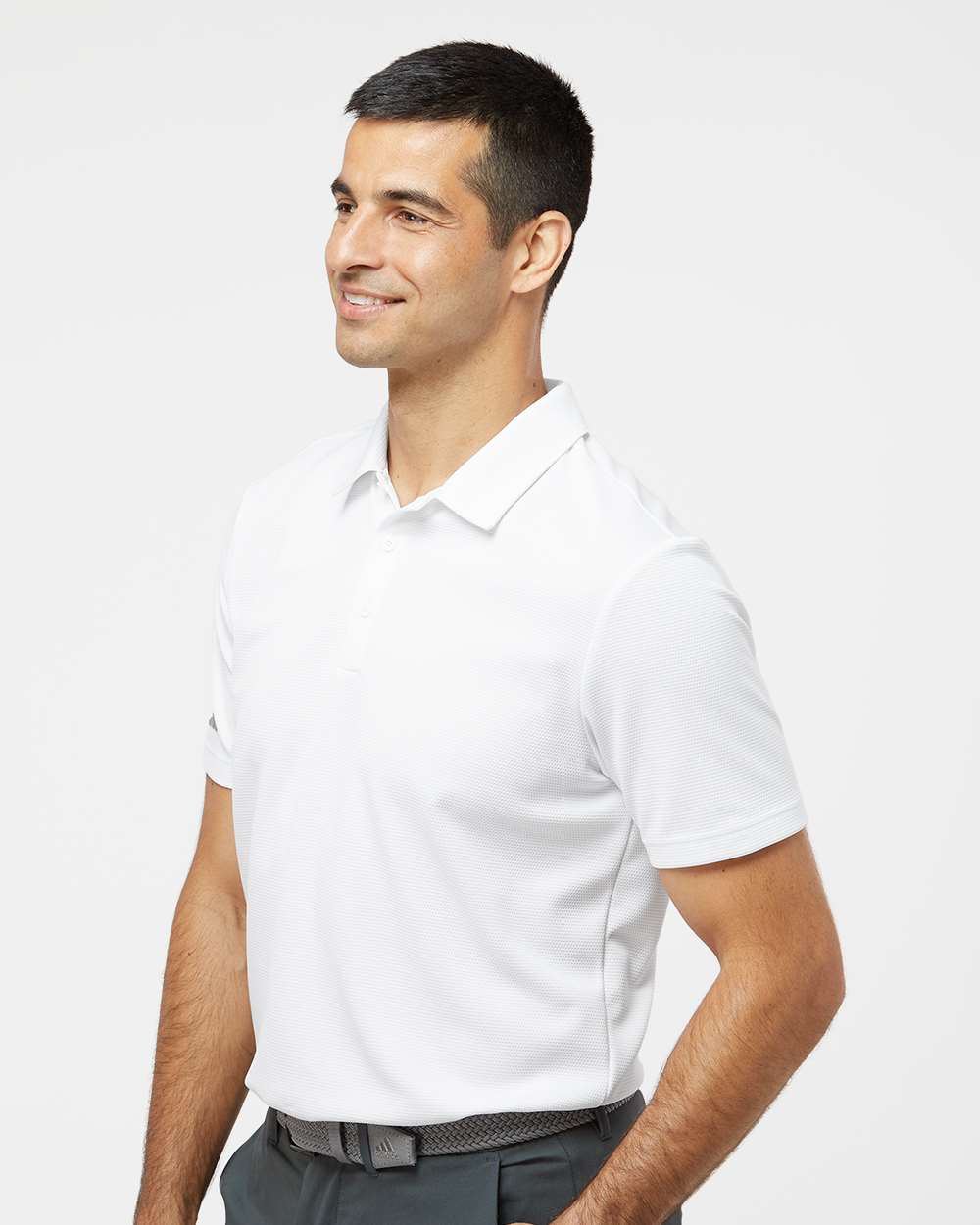 Men's Micro Pique Polo - OnModelSide - B08153003 - White