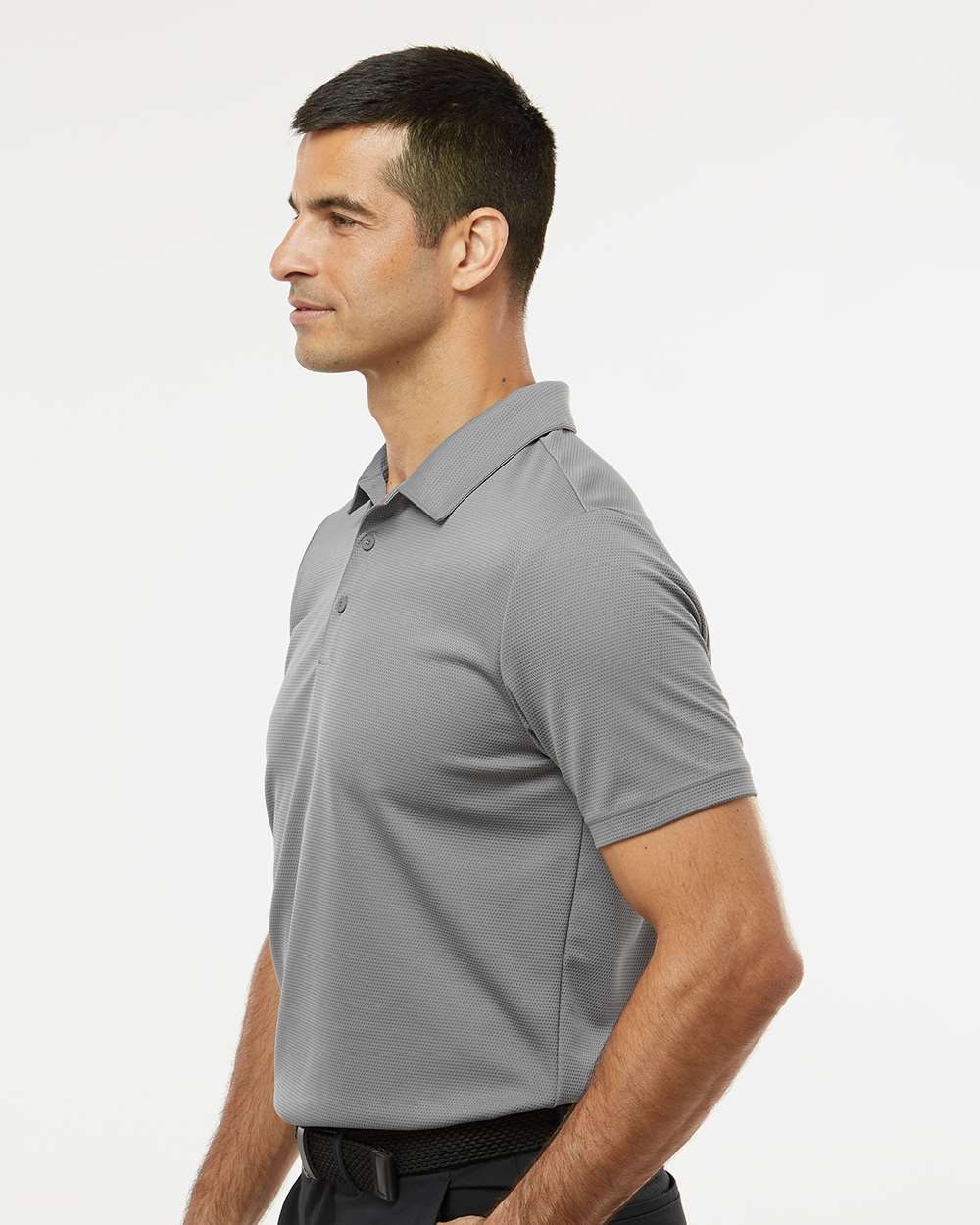 Men's Micro Pique Polo - OnModelSide - B08153353 - Grey Three
