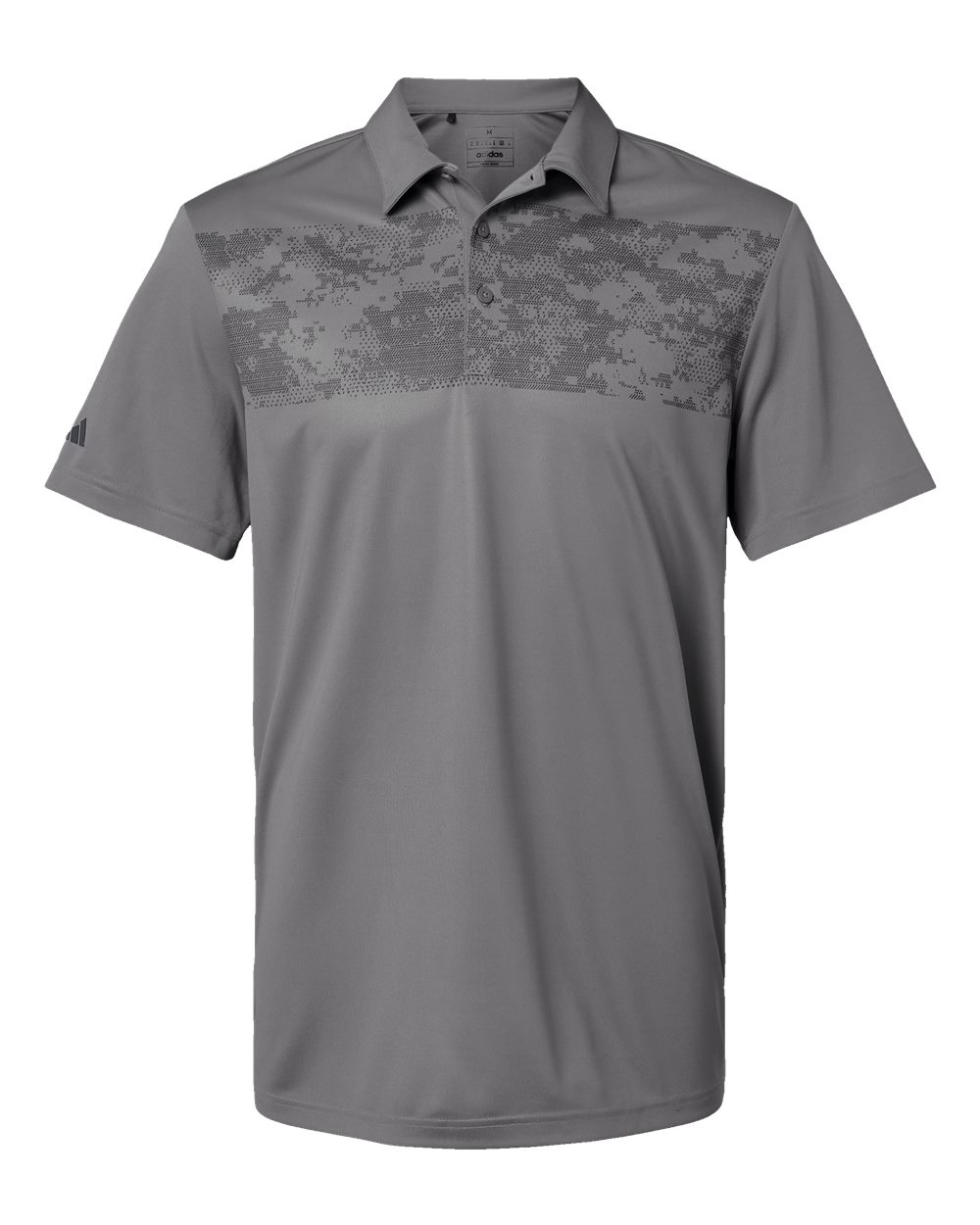 Men's Camo Chest Print Polo - Front - B08653353 - Grey Three