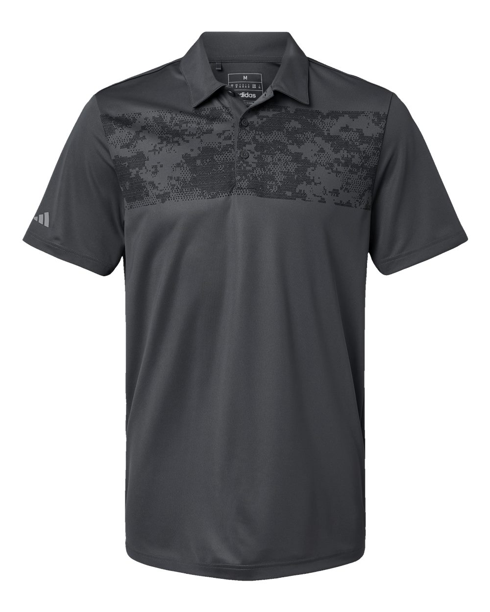 Men's Camo Chest Print Polo - Front - B08653583 - Grey Six