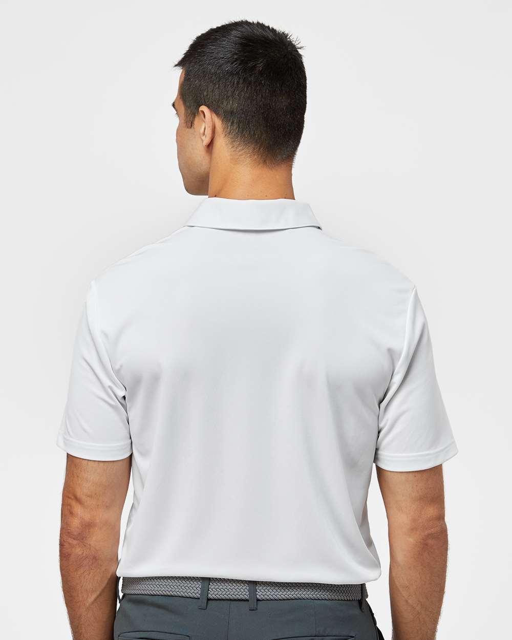 Men's Camo Chest Print Polo - OnModelBack - B08653003 - White