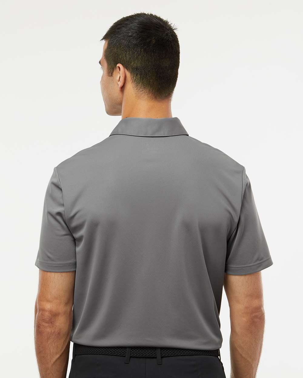 Men's Camo Chest Print Polo - OnModelBack - B08653353 - Grey Three