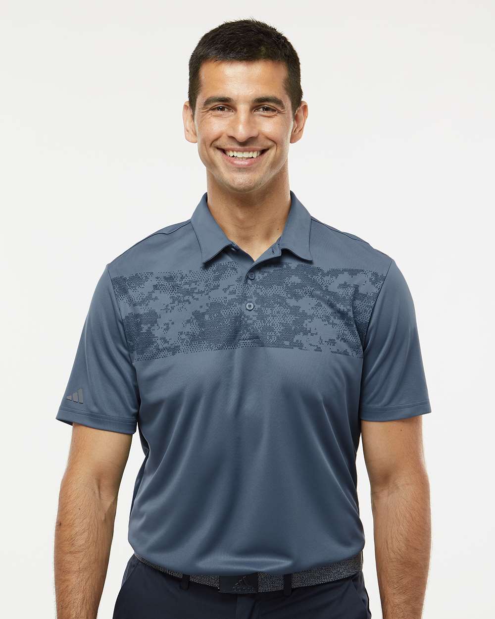 Men's Camo Chest Print Polo - OnModelFront - B08653653 - Tech Ink