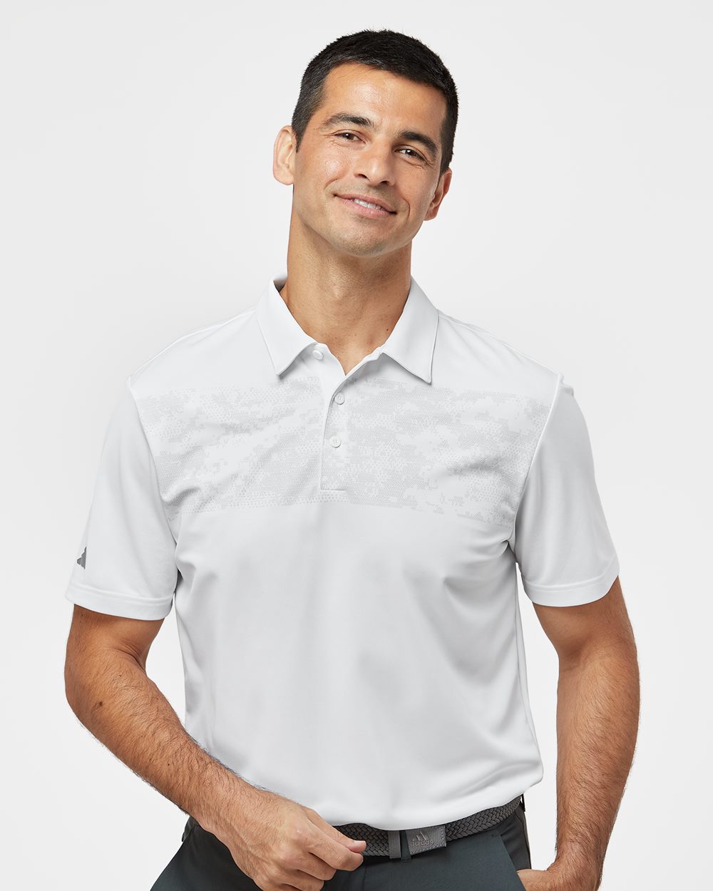Men's Camo Chest Print Polo - styleImage