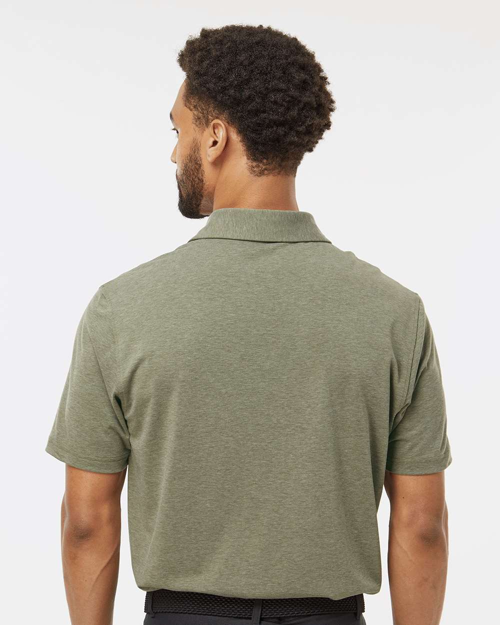 Men's Blend Polo - OnModelBack - B09153542 - Olive Strata Melange
