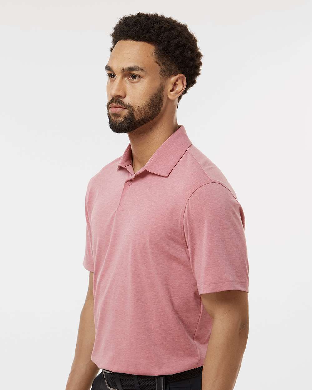 Men's Blend Polo - OnModelSide - B09153302 - Pink Strata Melange