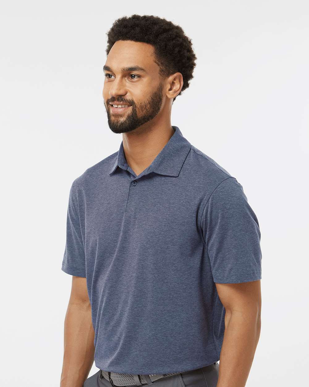 Men's Blend Polo - OnModelSide - B09153652 - Collegiate Navy Melange