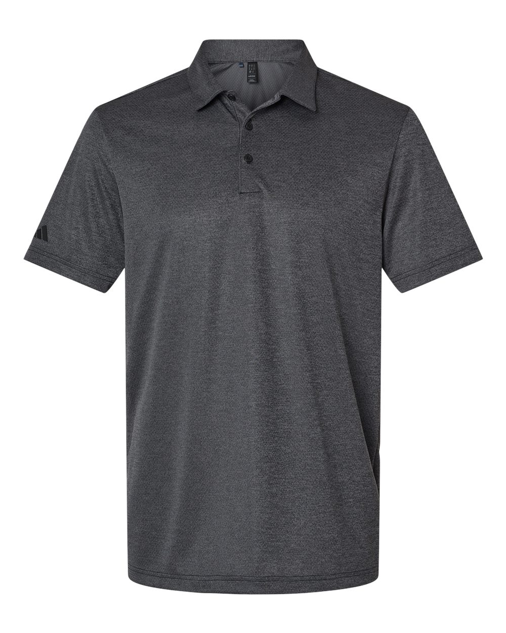 Men's Space Dyed Polo - Front - B55553503 - Black Melange