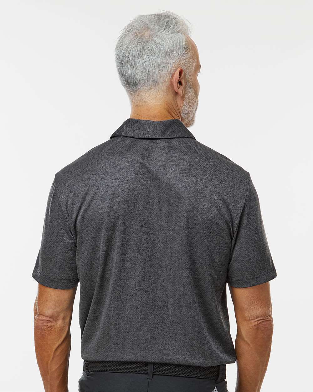Men's Space Dyed Polo - OnModelBack - B55553503 - Black Melange