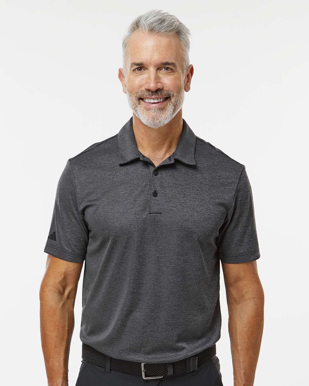 Men's Space Dyed Polo - OnModelFront - B55553503 - Black Melange