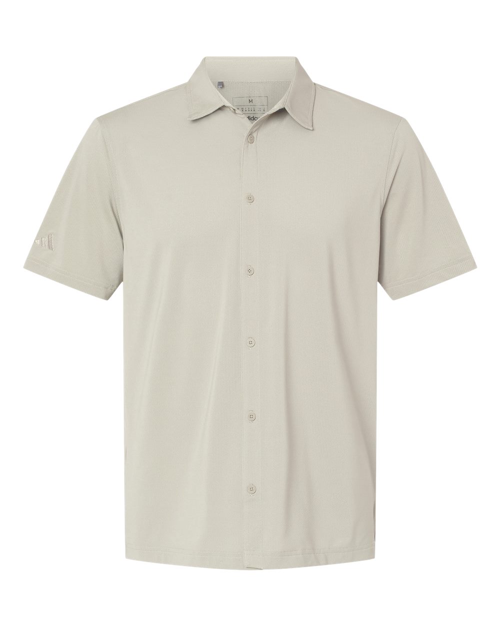 Men's Button Down Short Sleeve Shirt - Front - B55953243 - Alumina