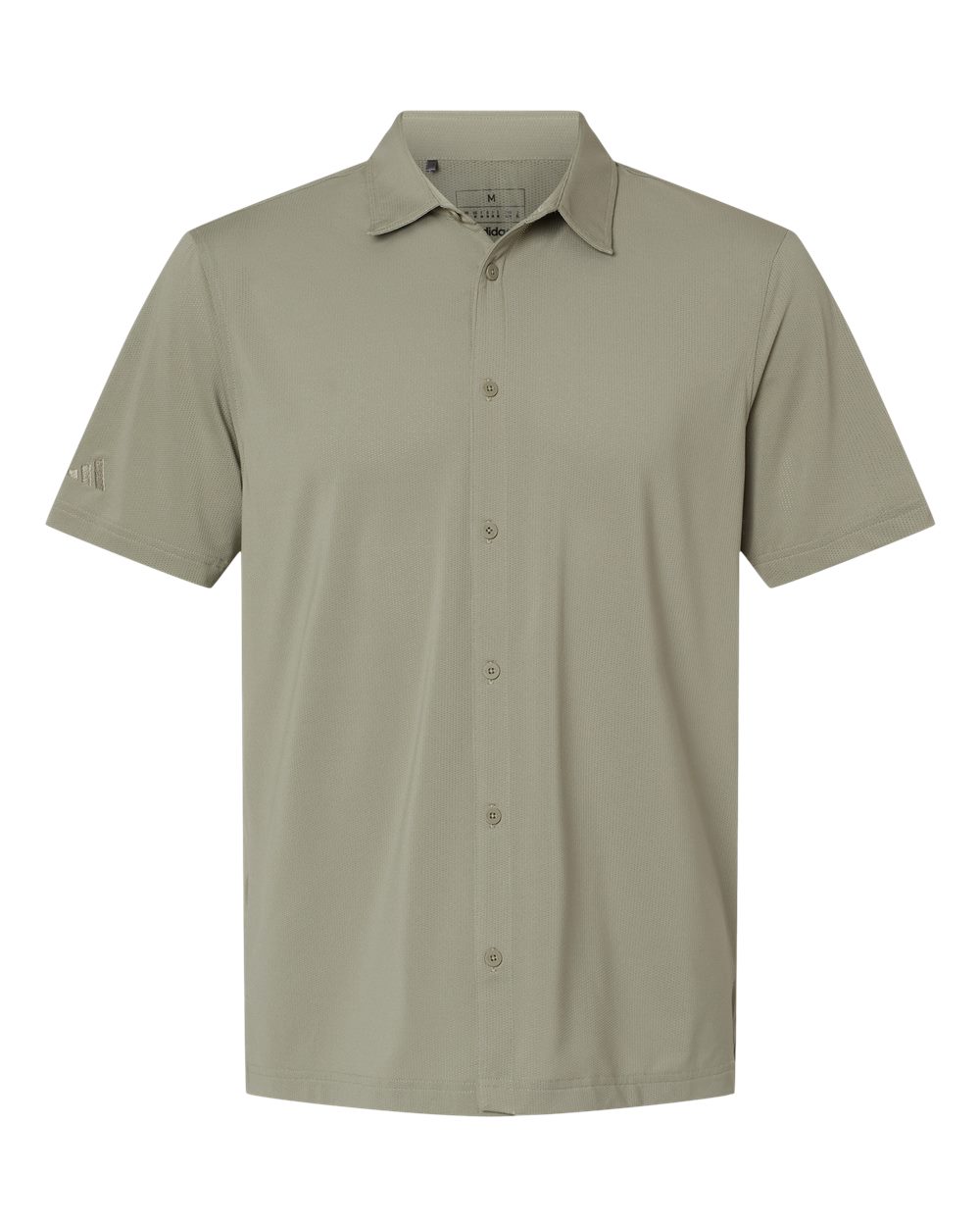 Men's Button Down Short Sleeve Shirt - Front - B55953353 - Silver Pebble