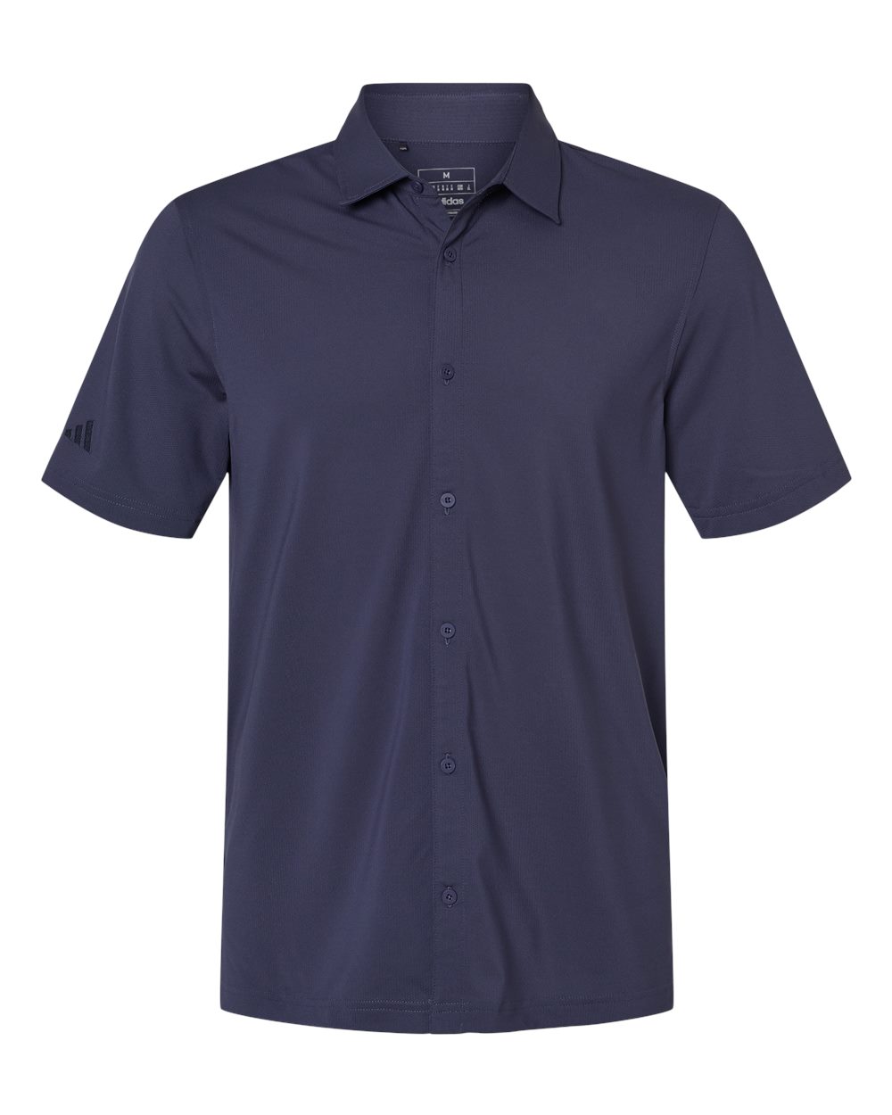 Men's Button Down Short Sleeve Shirt - Front - B55953653 - Shadow Navy