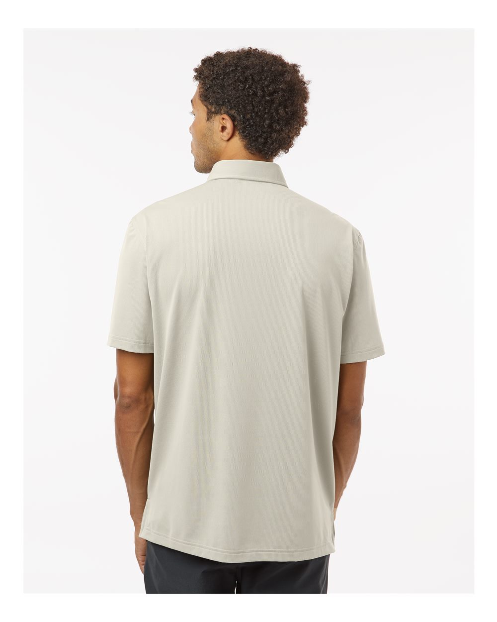 Men's Button Down Short Sleeve Shirt - OnModelBack - B55953243 - Alumina