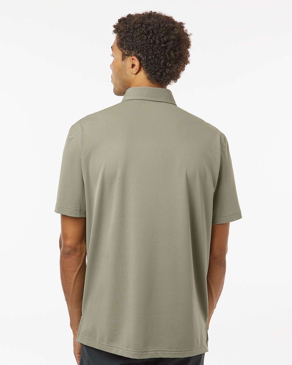 Men's Button Down Short Sleeve Shirt - OnModelBack - B55953353 - Silver Pebble