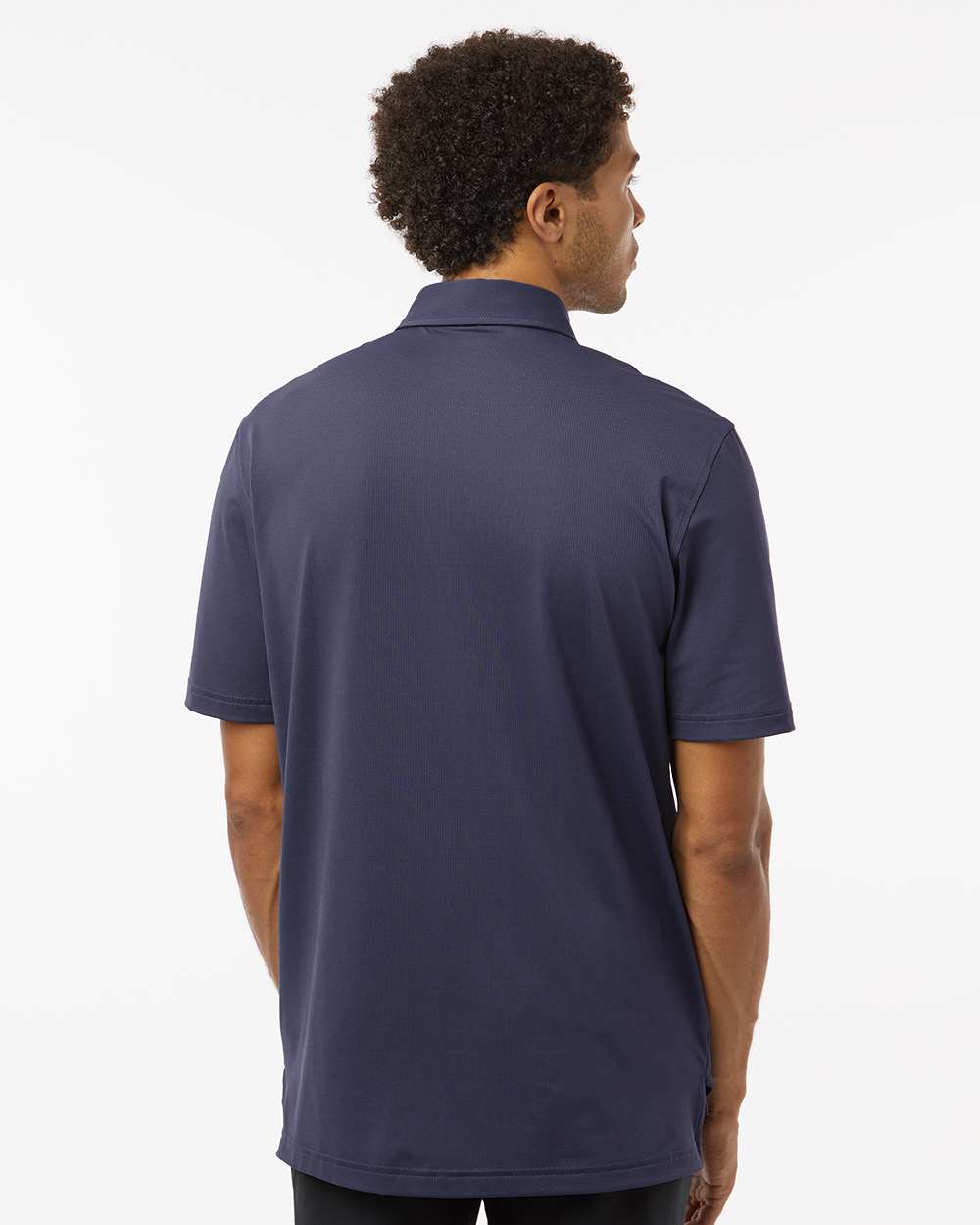 Men's Button Down Short Sleeve Shirt - OnModelBack - B55953653 - Shadow Navy