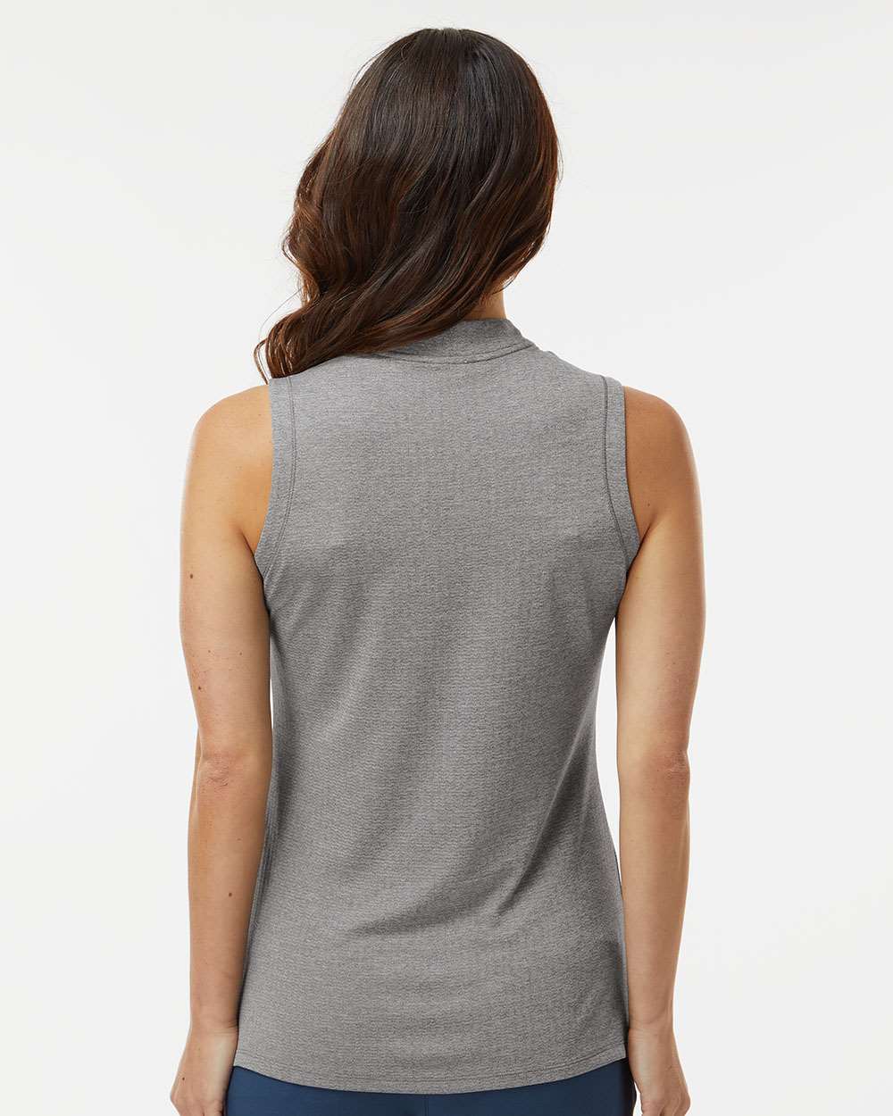 Women's Ultimate365 Textured Sleeveless Shirt - OnModelBack - B56453582 - Charcoal