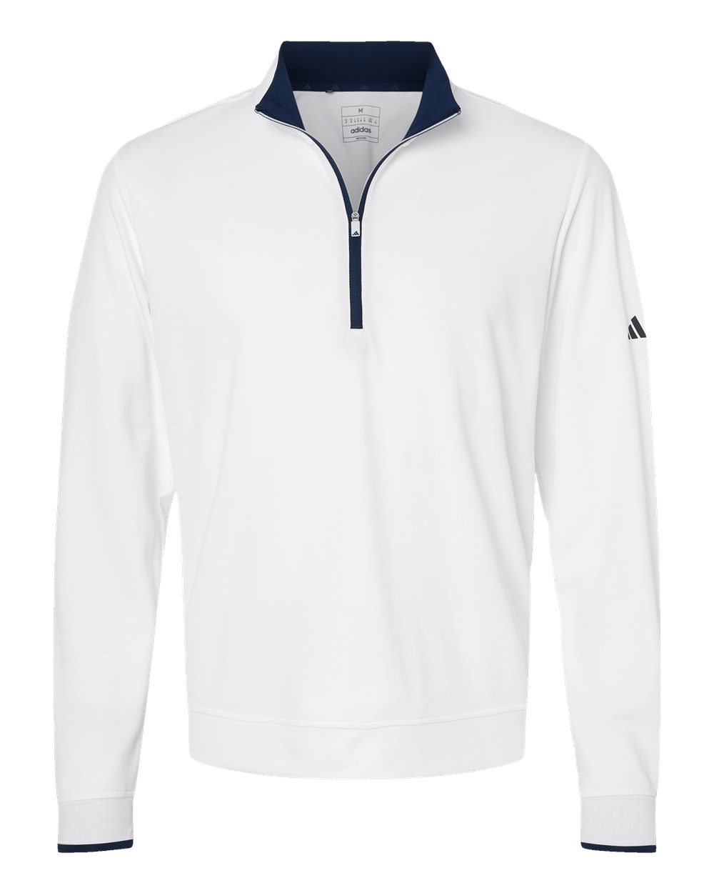 Men's Lightweight Quarter-Zip Pullover - Front - B56553003 - White/ Navy