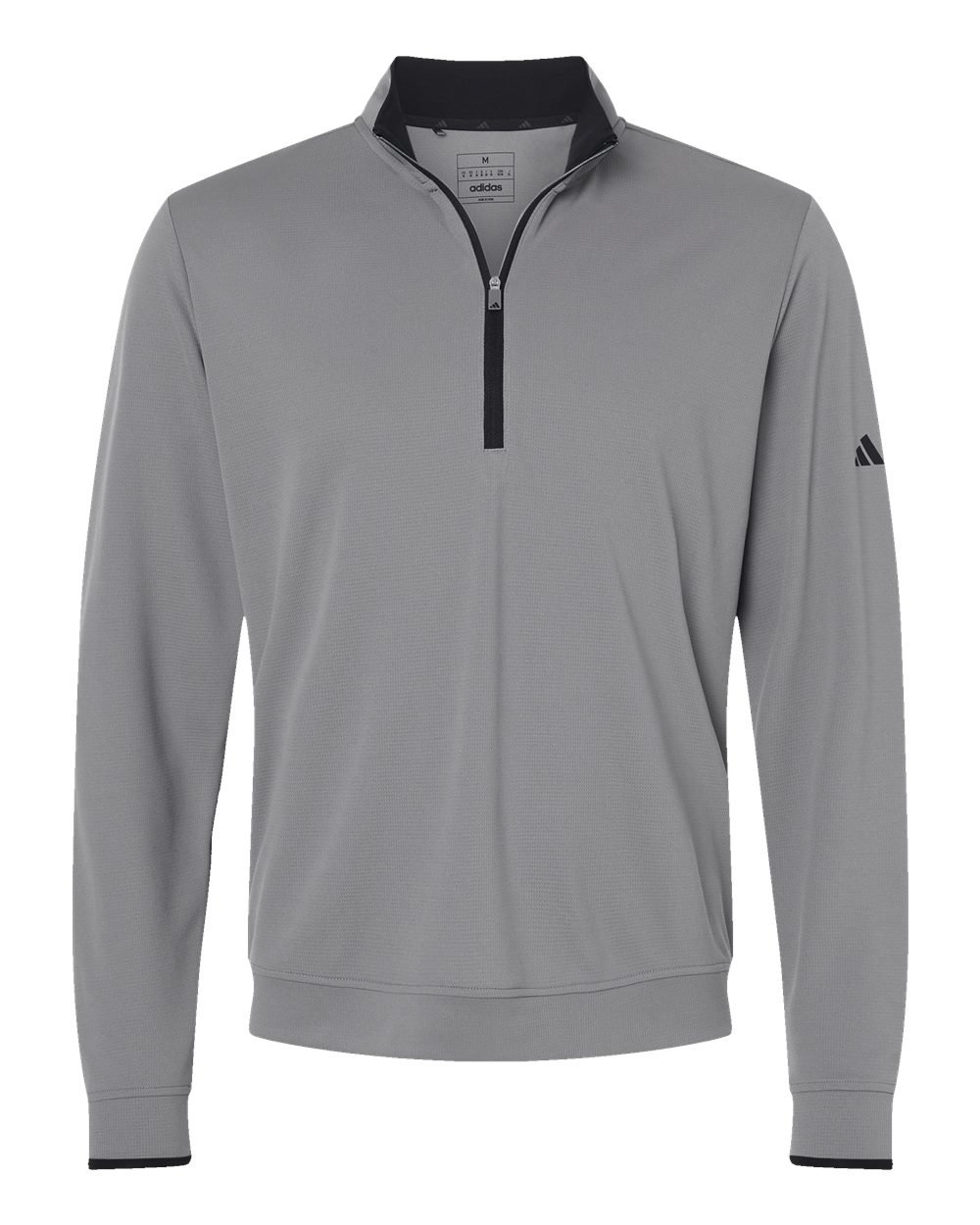 Men's Lightweight Quarter-Zip Pullover - Front - B56553093 - Grey Three/ Black