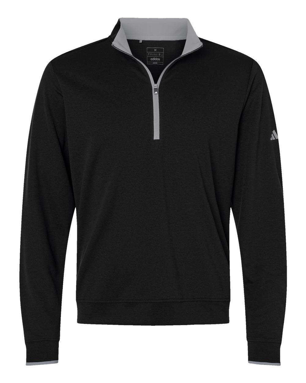 Men's Lightweight Quarter-Zip Pullover - Front - B56553503 - Black/ Grey Three