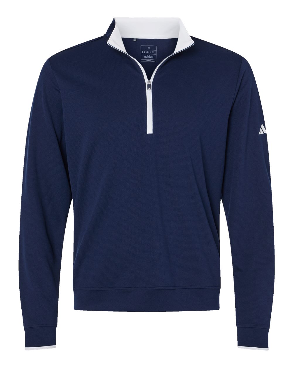 Men's Lightweight Quarter-Zip Pullover - Front - B56553653 - Collegiate Navy/ White