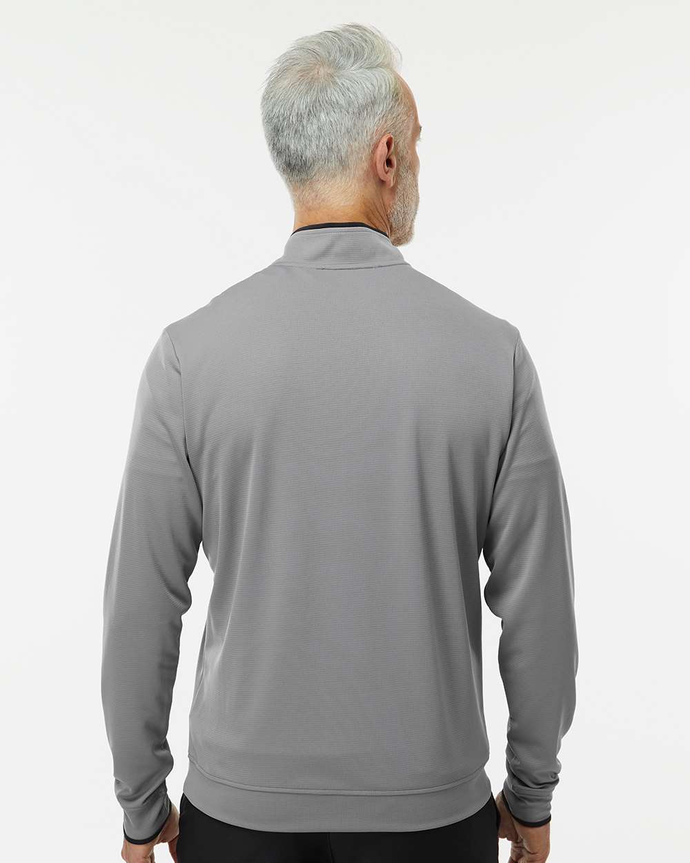 Men's Lightweight Quarter-Zip Pullover - OnModelBack - B56553093 - Grey Three/ Black