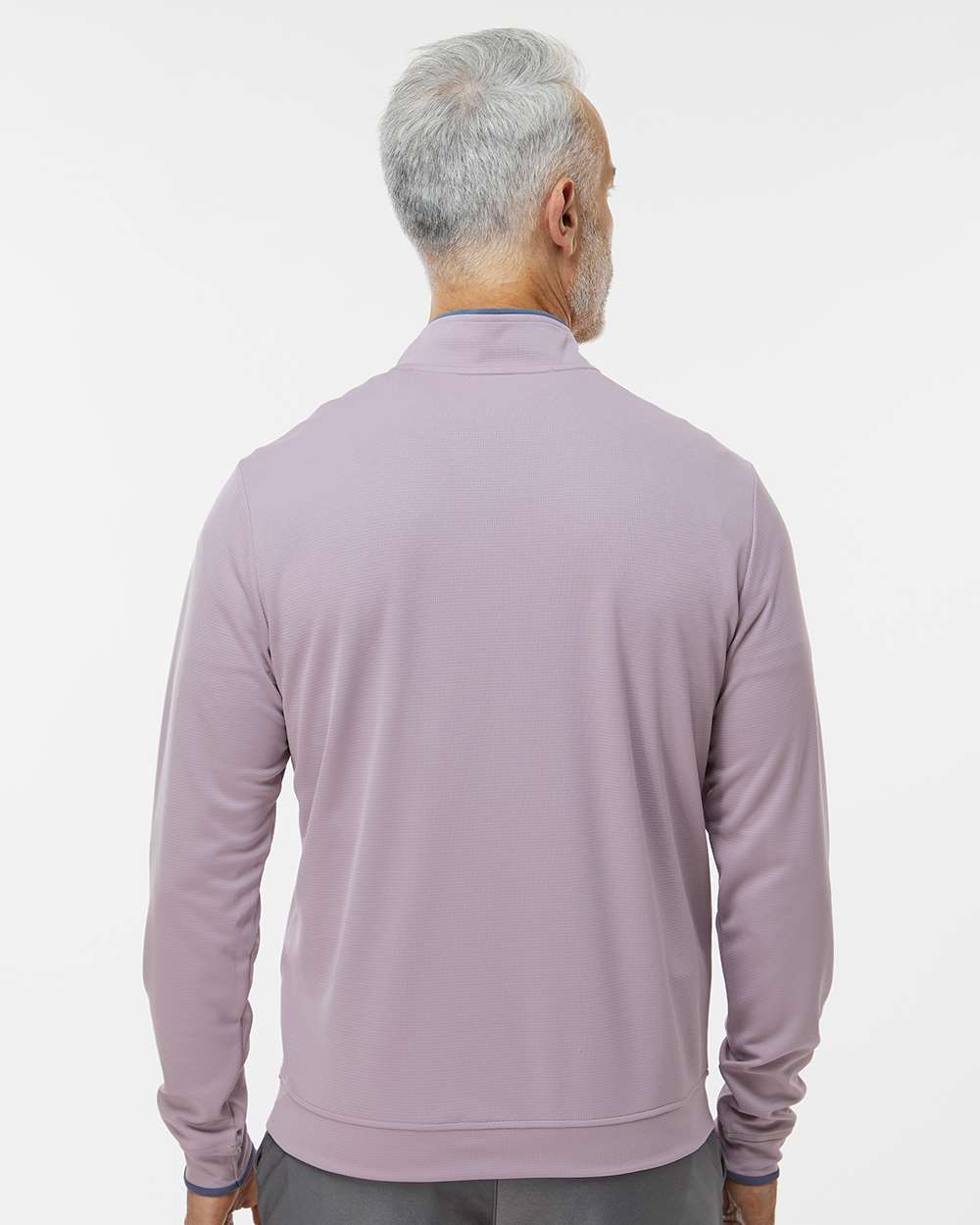 Men's Lightweight Quarter-Zip Pullover - OnModelBack - B56553273 - Preloved Fig/ Preloved Ink