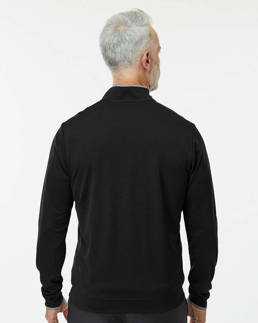 Men's Lightweight Quarter-Zip Pullover - OnModelBack - B56553503 - Black/ Grey Three
