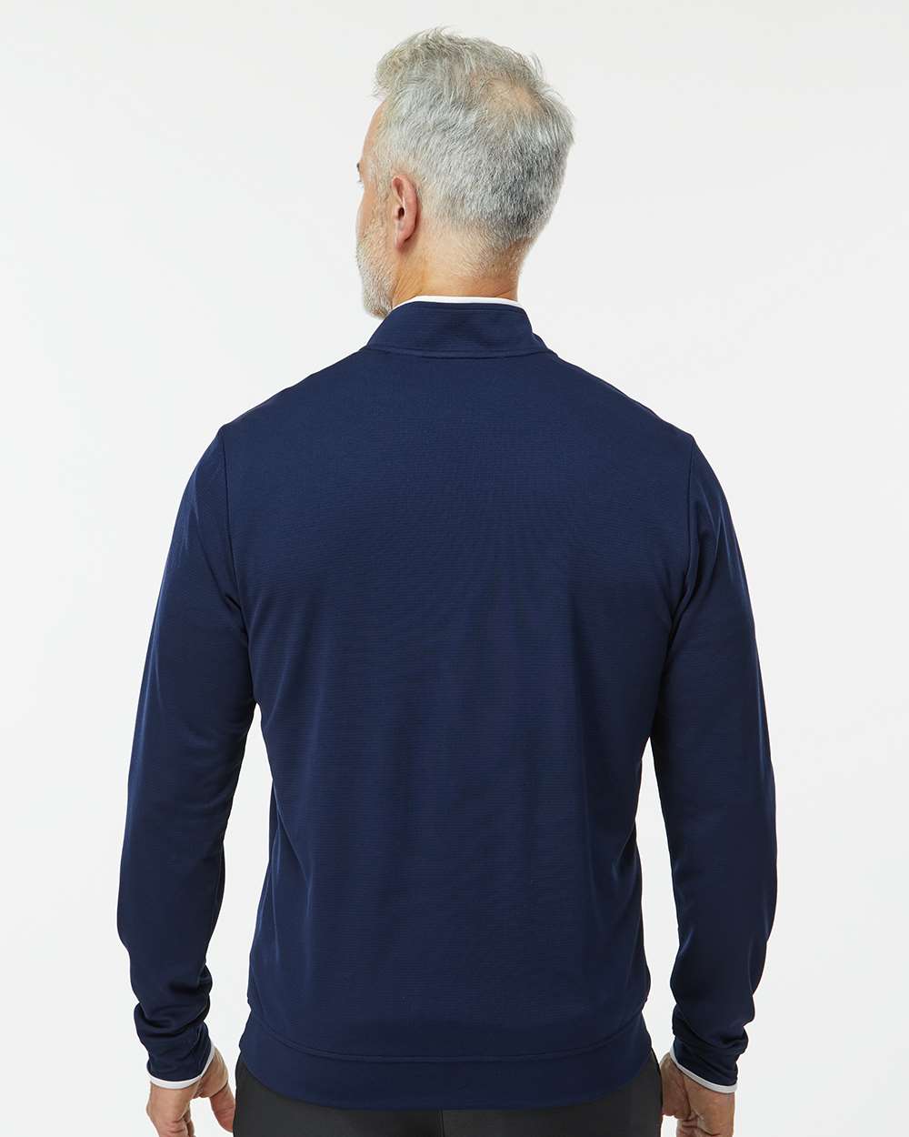 Men's Lightweight Quarter-Zip Pullover - OnModelBack - B56553653 - Collegiate Navy/ White